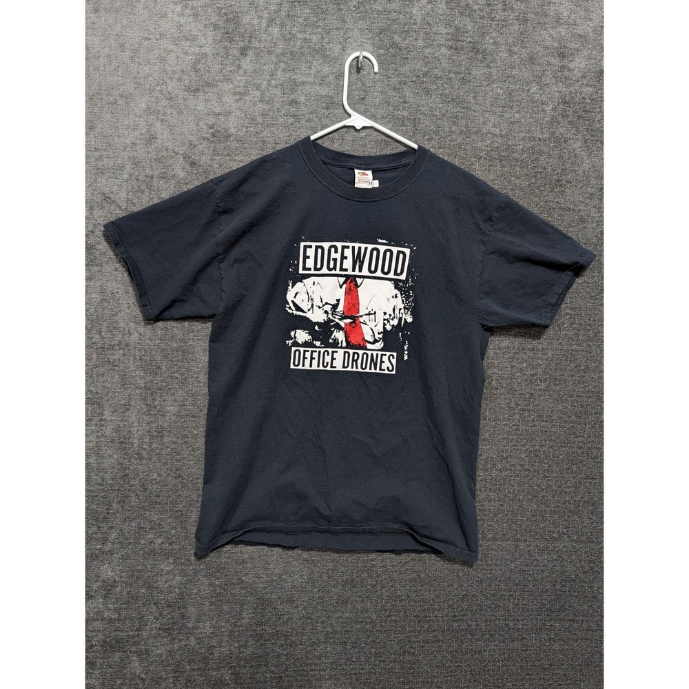 Edgewood Office Drones Shirt Mens Large Black Fruit of the Loom Graphic Tee 1539